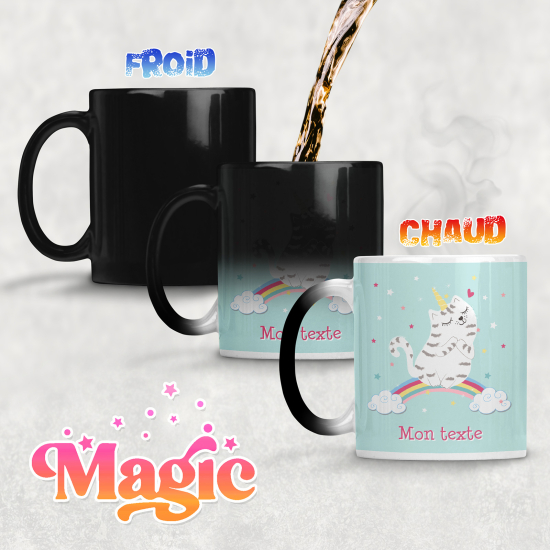 Tazza magica personalizzata - Gatto Unicorno