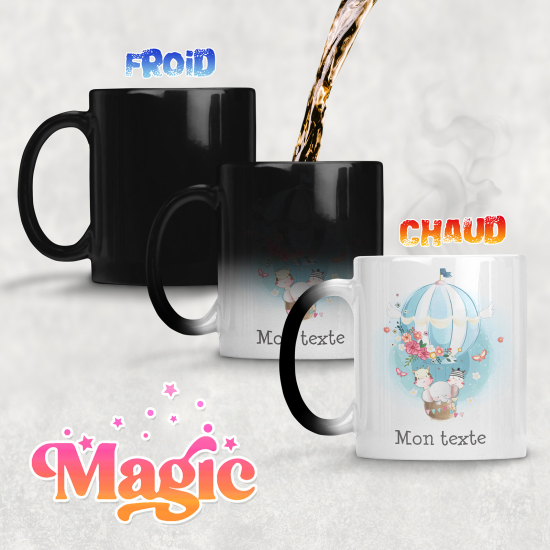 Tazza magica personalizzata - Mongolfiera per bambini