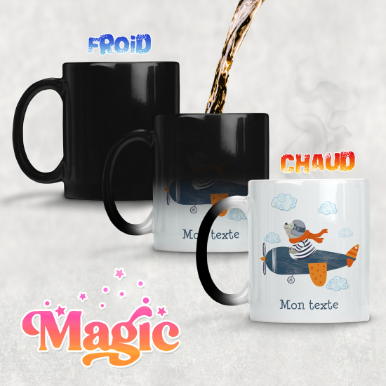 Tazza magica personalizzata - Orsetto Aereo