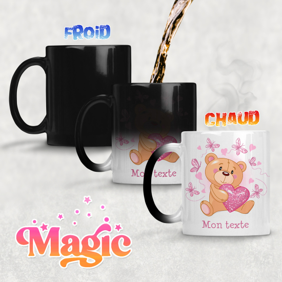 Tazza magica personalizzata - Orsetto Cuore