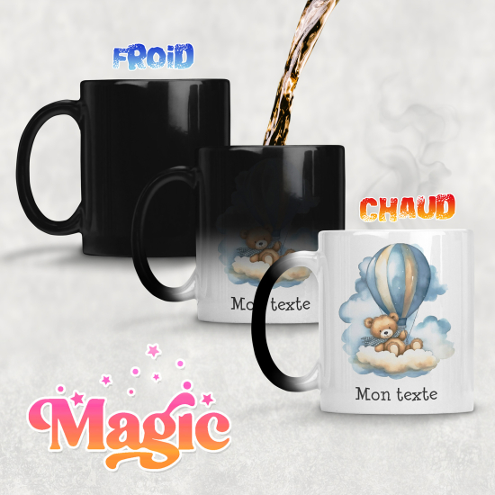 Tazza magica personalizzata - Orsetto mongolfiera