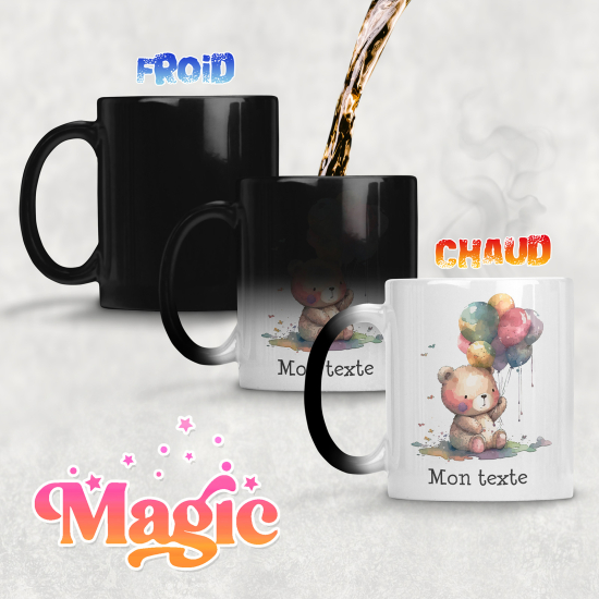 Tazza magica personalizzata - Orsetto palloncini