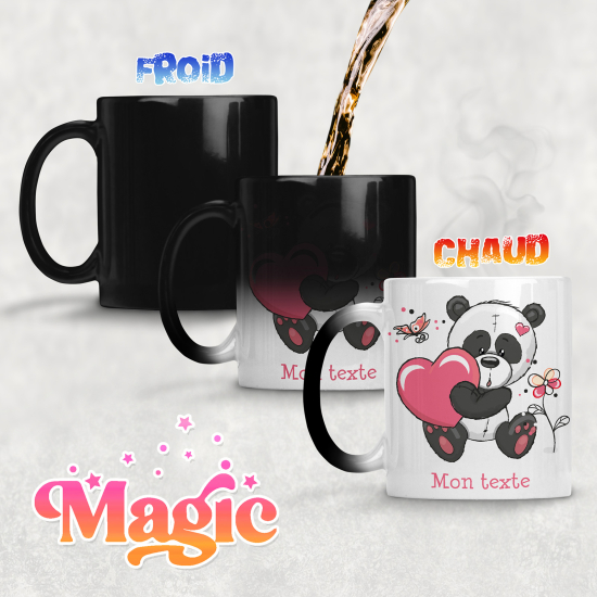 Tazza magica personalizzata - Panda Cuore