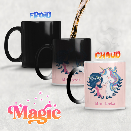 Tazza magica personalizzata - Ragazza e Unicorno