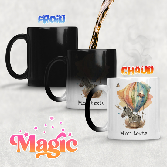 Tazza magica personalizzata - Zebra mongolfiera