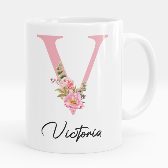 Tazza / Mug monogram personalizzata - Lettera V