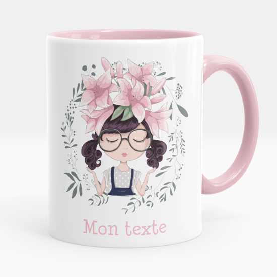 Tazza / Mug personalizzata - Bambina fiori