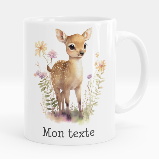 Tazza / Mug personalizzata - Cerbiatto fiori