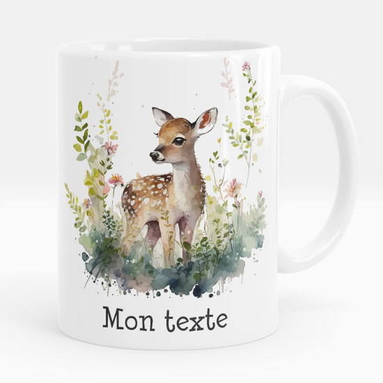 Tazza / Mug personalizzata - Cerbiatto fiori