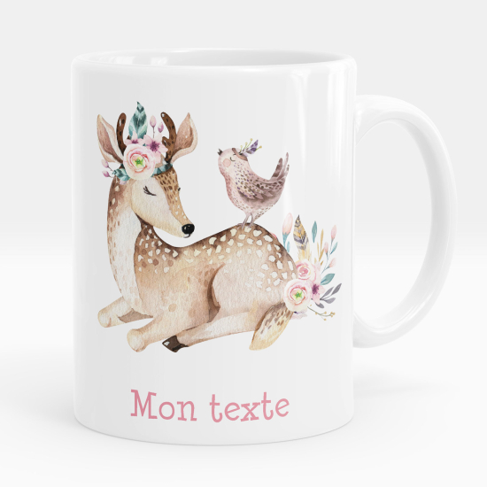 Tazza / Mug personalizzata - Cerbiatto uccello
