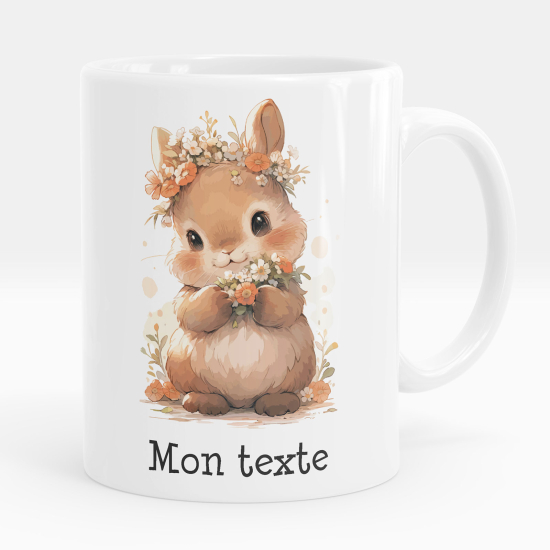 Tazza / Mug personalizzata - Coniglio fiori