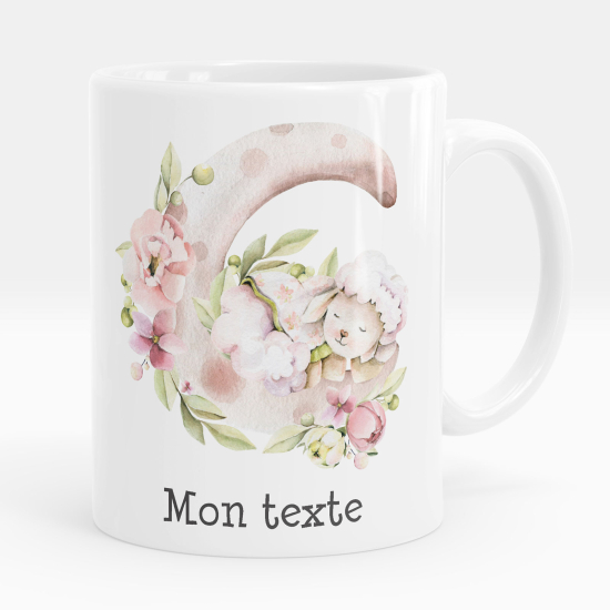 Tazza / Mug personalizzata - Coniglio fiori