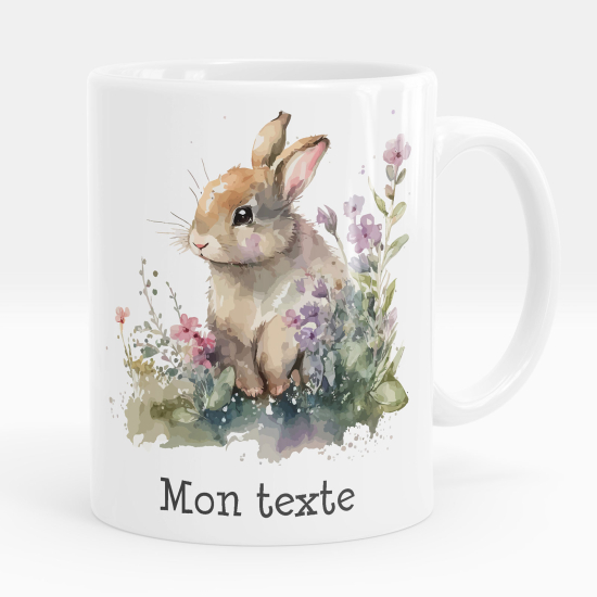 Tazza / Mug personalizzata - Coniglio fiori