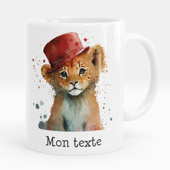 Tazza / Mug personalizzata - Cucciolo di leone con cappello