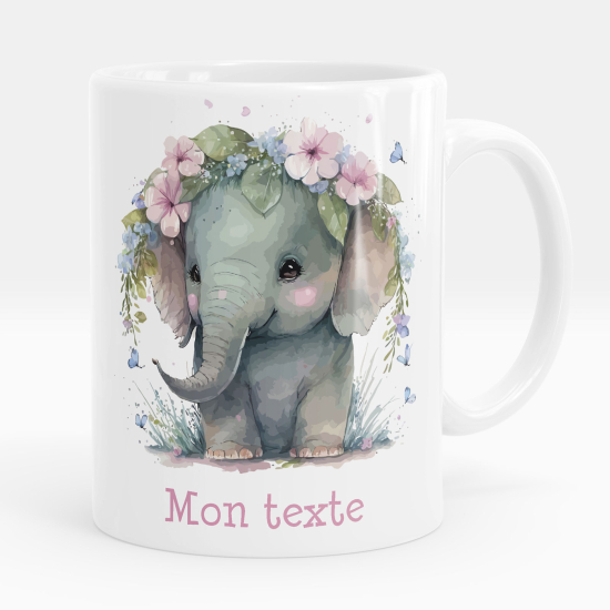 Tazza / Mug personalizzata - Elefante fiori