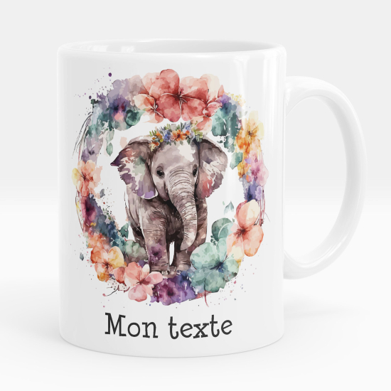 Tazza / Mug personalizzata - Elefante fiori