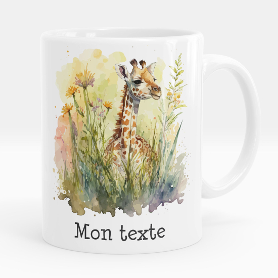 Tazza / Mug personalizzata - Giraffa fiori
