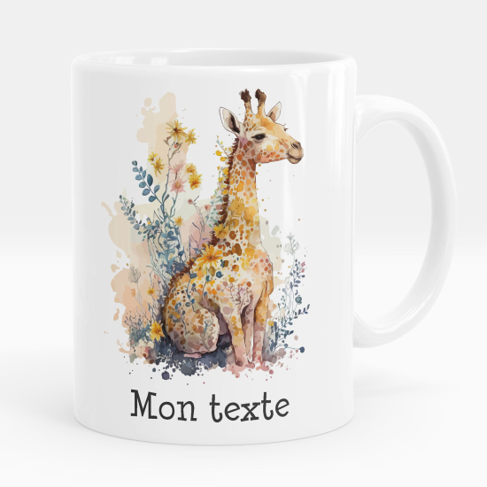 Tazza / Mug personalizzata - Giraffa fiori
