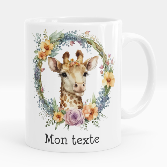 Tazza / Mug personalizzata - Giraffa fiori