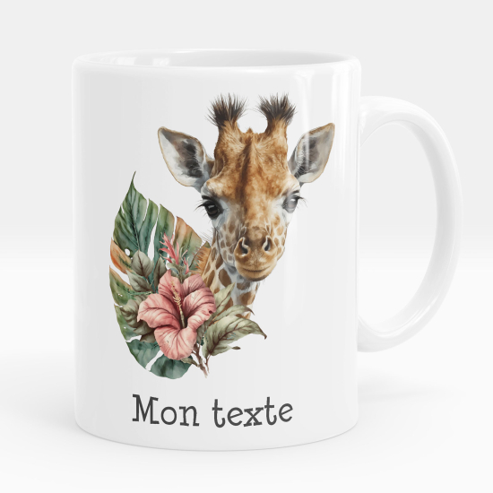 Tazza / Mug personalizzata - Giraffa fiori