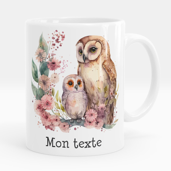 Tazza / Mug personalizzata - Gufi fiori