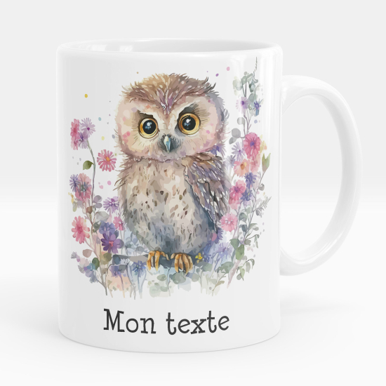 Tazza / Mug personalizzata - Gufo fiori