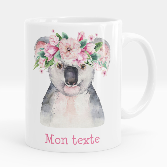Tazza / Mug personalizzata - Koala fiori