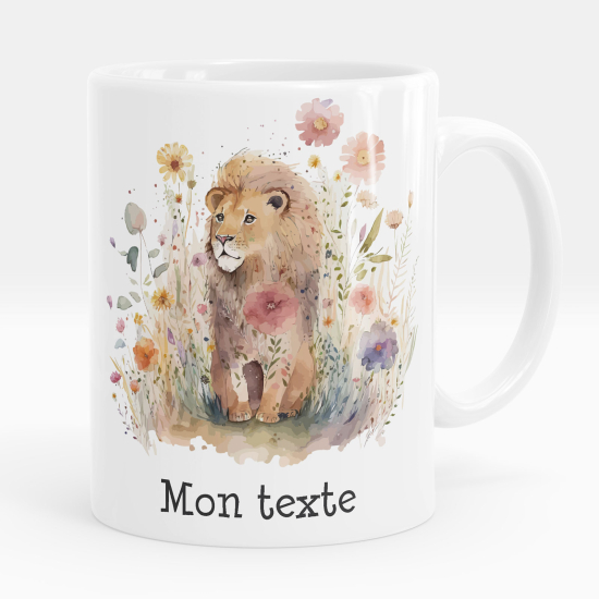 Tazza / Mug personalizzata - Leone fiori