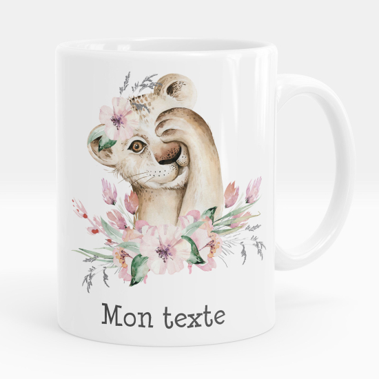 Tazza / Mug personalizzata - Leone fiori