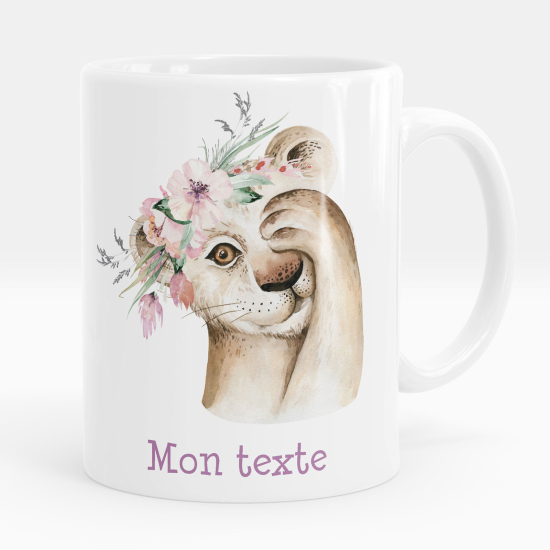 Tazza / Mug personalizzata - Leone fiori