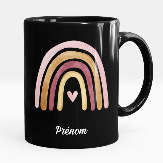 Tazza / Mug personalizzata Nero integrale - Arcobaleno