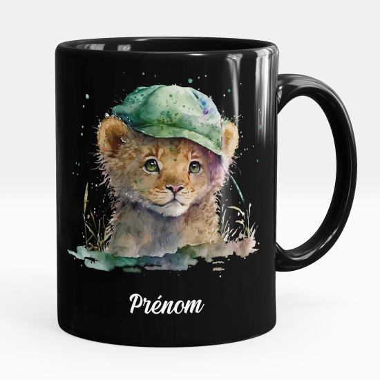 Tazza / Mug personalizzata Nero integrale - Berretto per neonato tigre