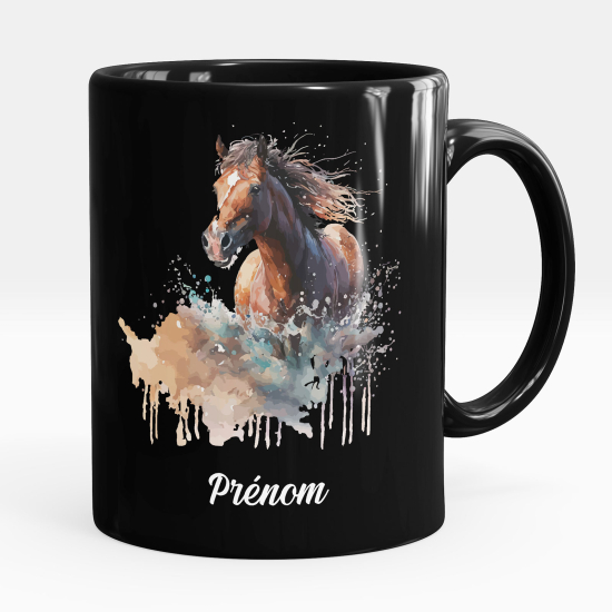 Tazza / Mug personalizzata Nero integrale - Cavallo