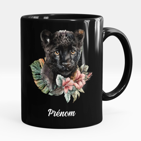 Tazza / Mug personalizzata Nero integrale - Cucciolo di pantera