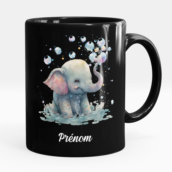 Tazza / Mug personalizzata Nero integrale - Elefante