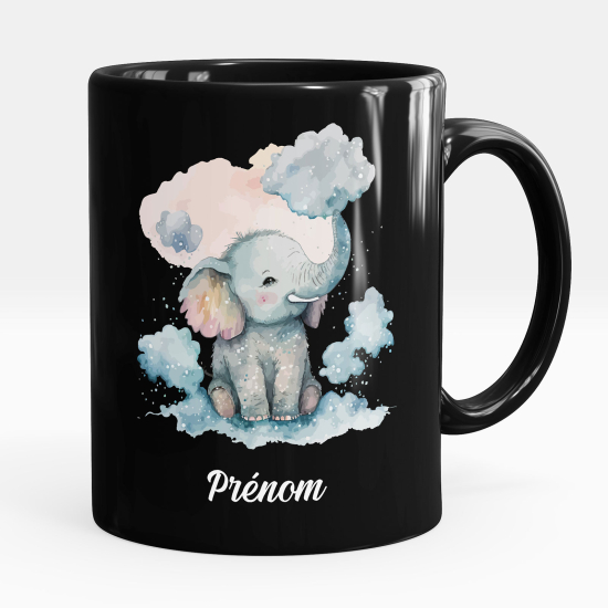Tazza / Mug personalizzata Nero integrale - Elefante