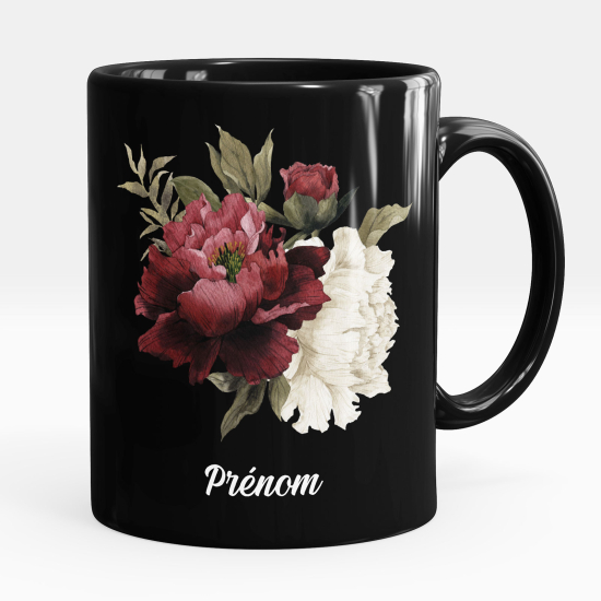 Tazza / Mug personalizzata Nero integrale - Fiori