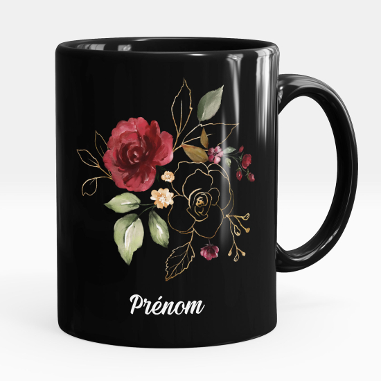 Tazza / Mug personalizzata Nero integrale - Fiori
