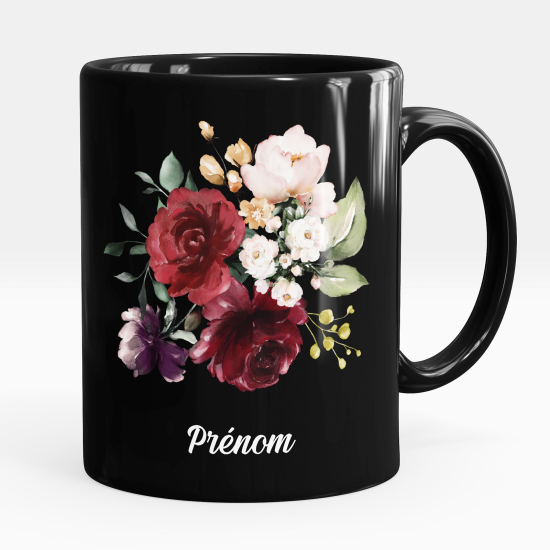Tazza / Mug personalizzata Nero integrale - Fiori