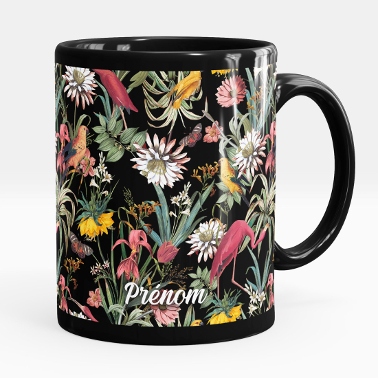 Tazza / Mug personalizzata Nero integrale - Fiori
