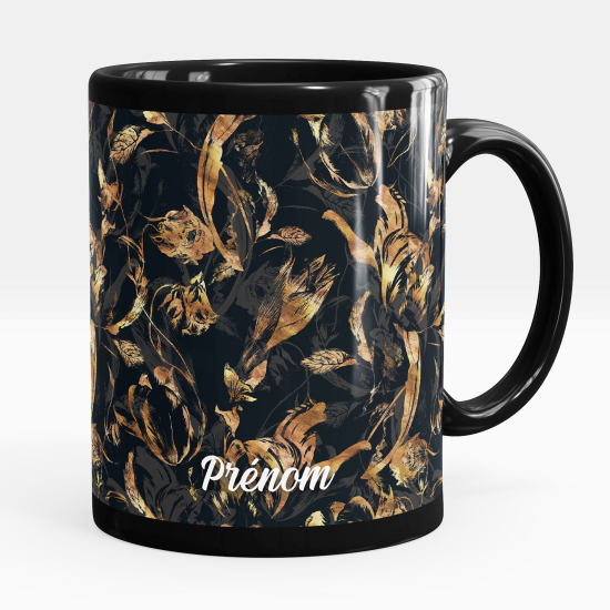 Tazza / Mug personalizzata Nero integrale - Fiori