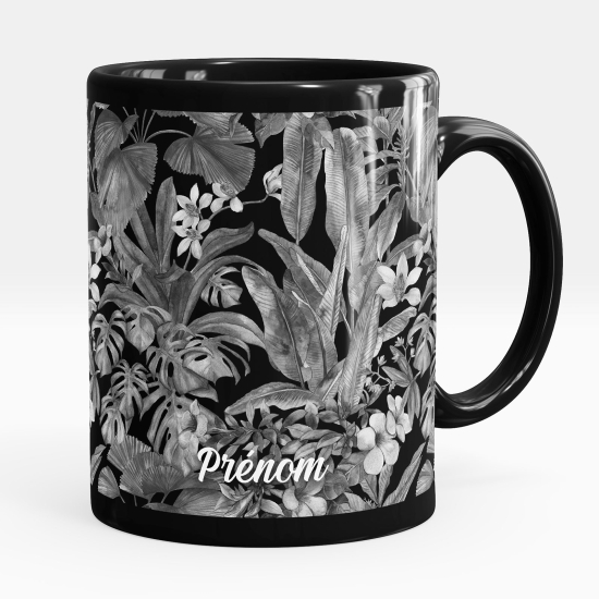 Tazza / Mug personalizzata Nero integrale - Fiori