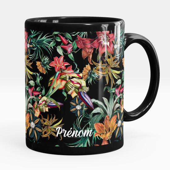 Tazza / Mug personalizzata Nero integrale - Fiori