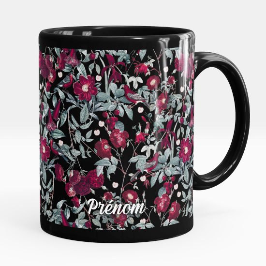 Tazza / Mug personalizzata Nero integrale - Fiori