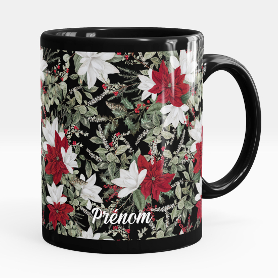 Tazza / Mug personalizzata Nero integrale - Fiori