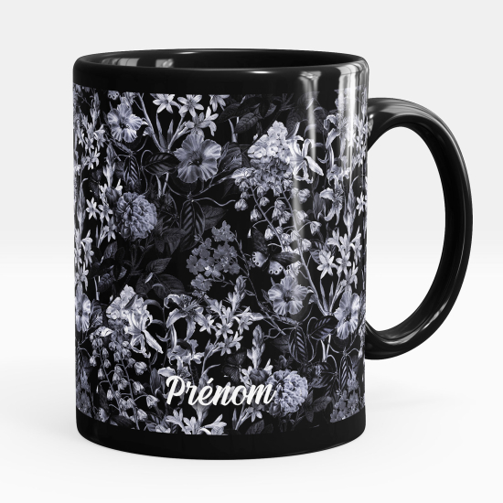 Tazza / Mug personalizzata Nero integrale - Fiori