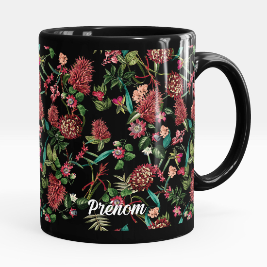 Tazza / Mug personalizzata Nero integrale - Fiori