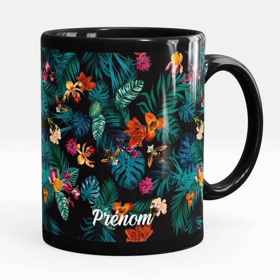 Tazza / Mug personalizzata Nero integrale - Fiori
