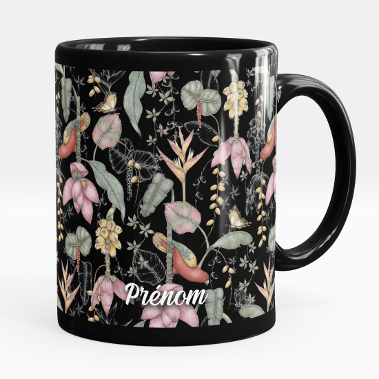 Tazza / Mug personalizzata Nero integrale - Fiori