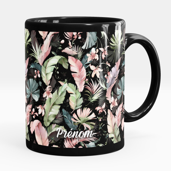 Tazza / Mug personalizzata Nero integrale - Fiori